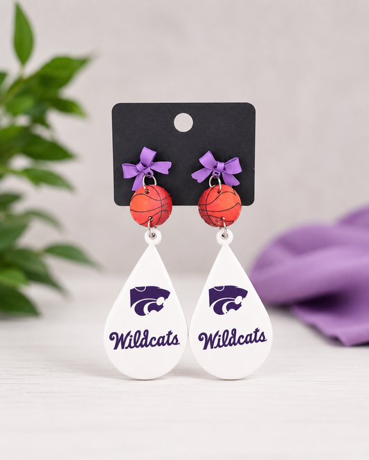 Kansas State University Basketball Earrings