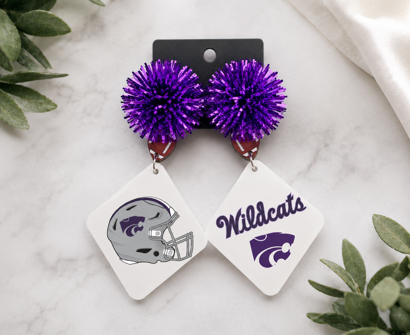 Kansas State University Football Earrings