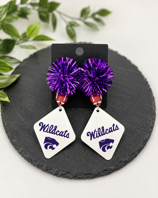 Kansas State University Football Earrings