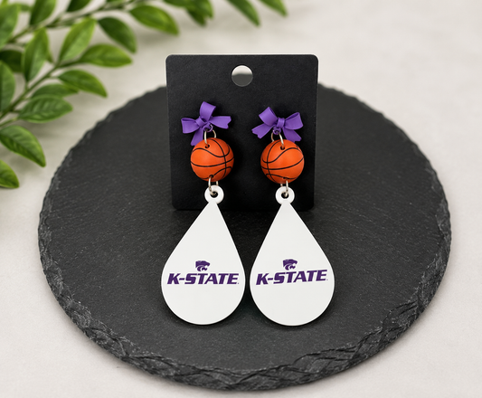 Kansas State University Basketball Earrings