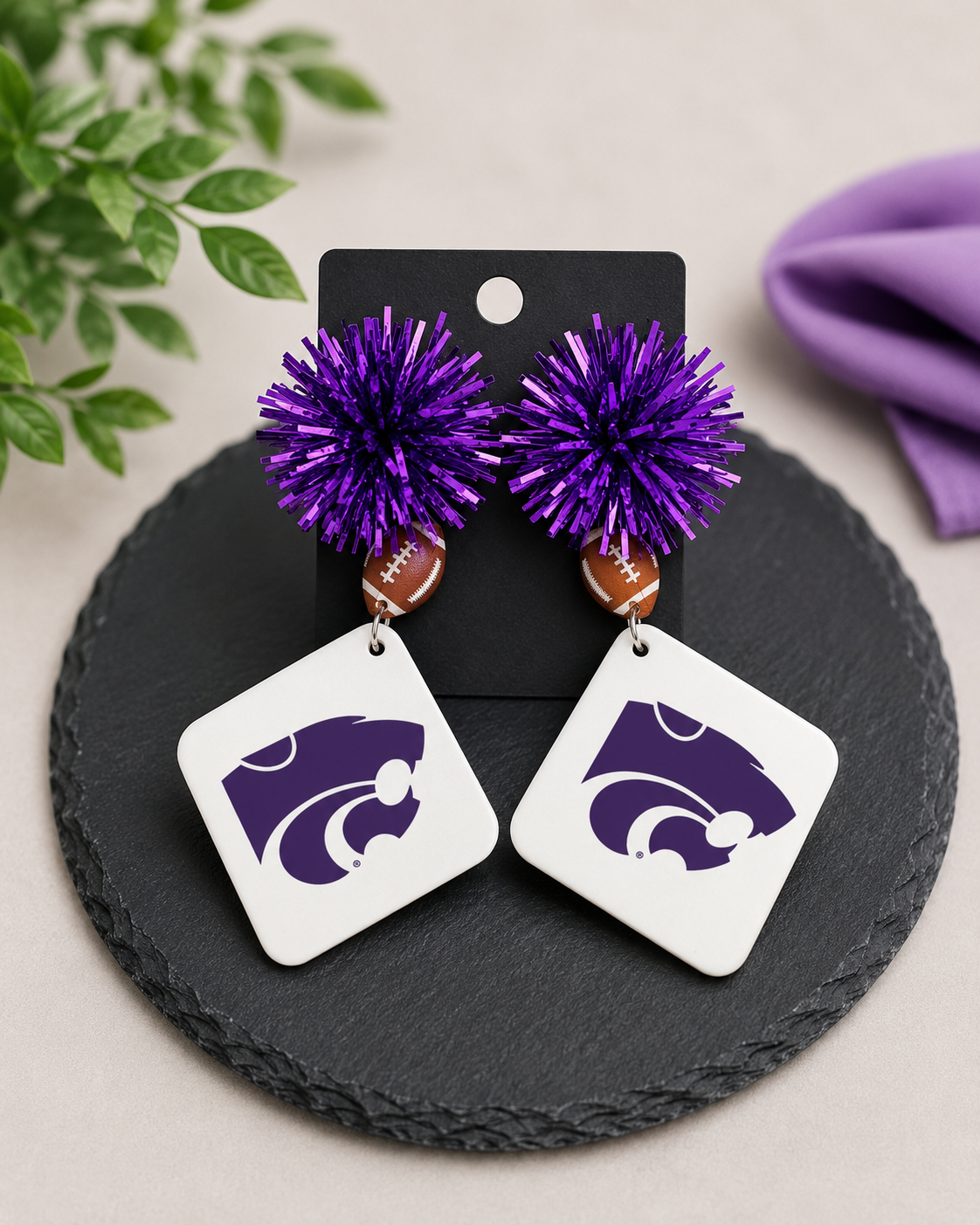 Kansas State University Football Earrings