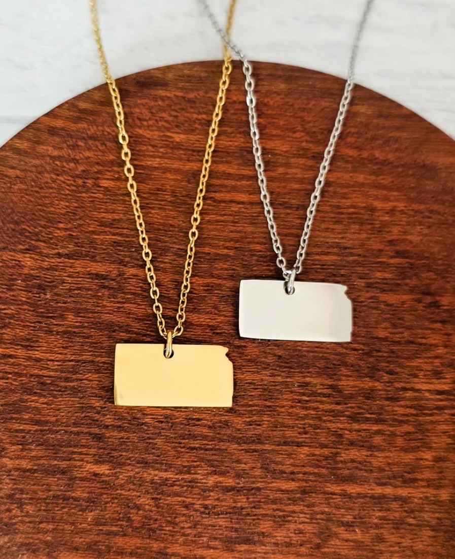 State of Kansas Pendant Necklace