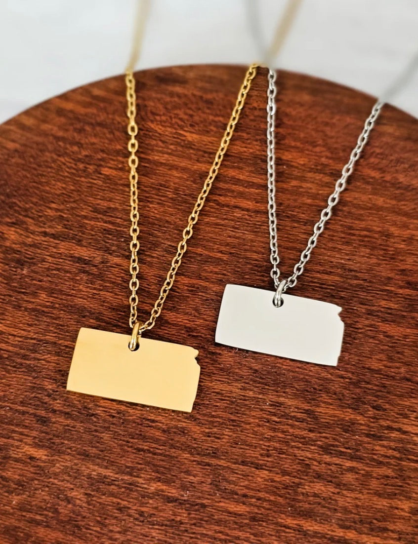 State of Kansas Pendant Necklace